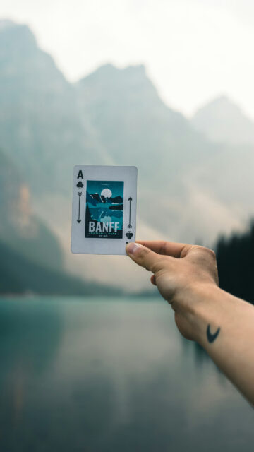 Banff National Park Ace of Clubs Tarot Card Spiritual Aesthetic Wallpaper