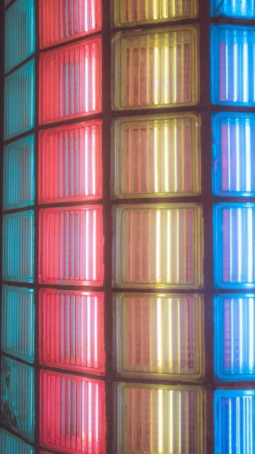 Neon Glass Block Abstract Vibrant Light Phone Background Wallpaper
