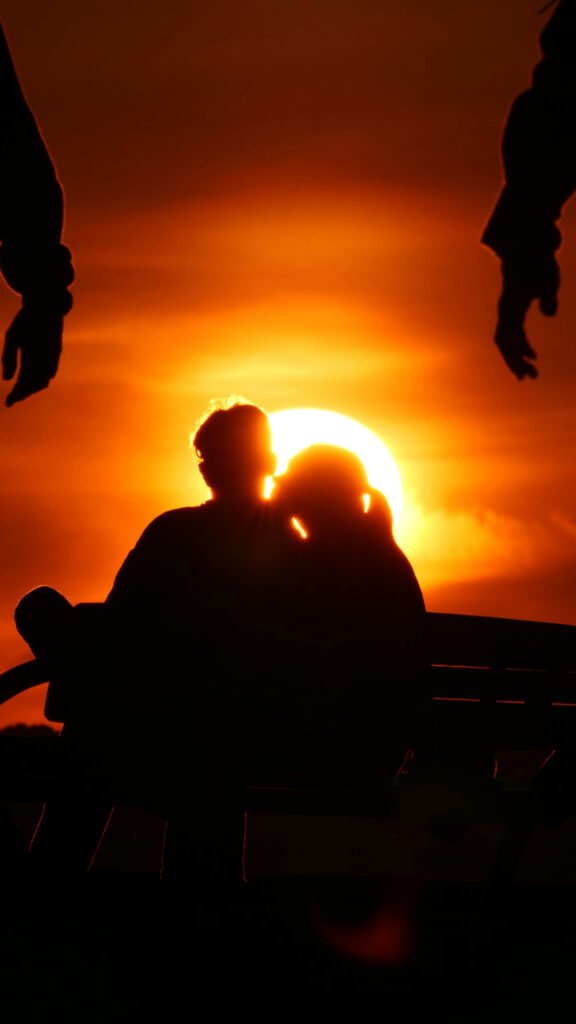 Romantic Sunset Manifestation and Soulmate Connection Wallpaper