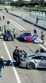 High-Octane Porsche Racing Pit Stop Mobile Phone Wallpaper