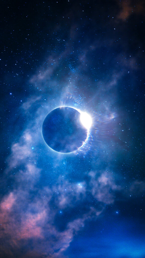 Celestial Solar Eclipse Energy Spiritual Aesthetic Phone Wallpaper