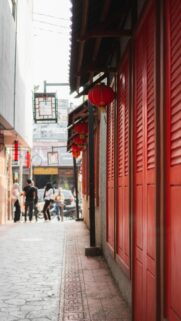 Traditional Chinese Red Lanterns Street Aesthetic Mobile Wallpaper
