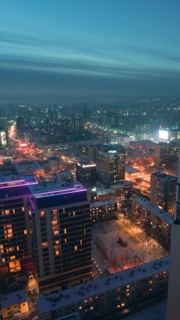 Breathtaking Ulaanbaatar City Nightscape Aerial Mobile Wallpaper