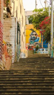 Colorful Street Art Urban Staircase Mobile Phone Wallpaper