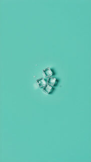 Minimalist Ice Cubes on Vibrant Mint Green Background Wallpaper