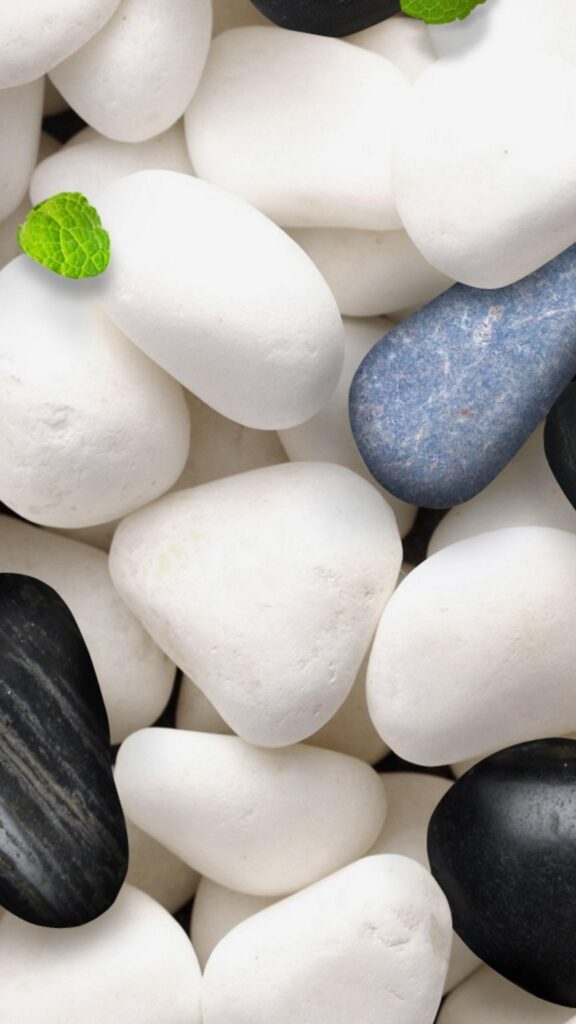 Minimalist Zen Garden White and Black Stones Wallpaper for Mobile