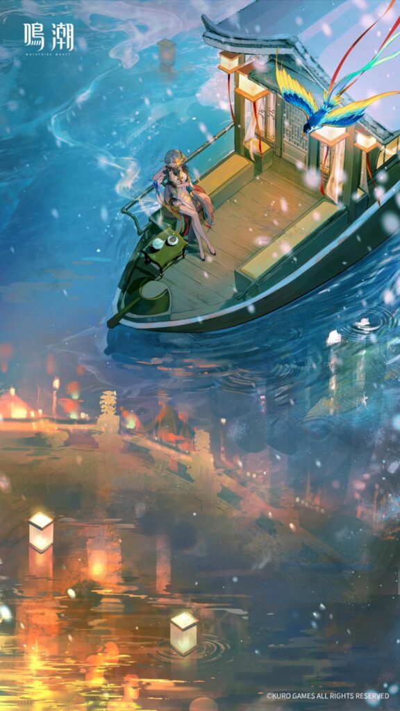 Wuthering Waves Anime Girl on Traditional Boat Wallpaper HD