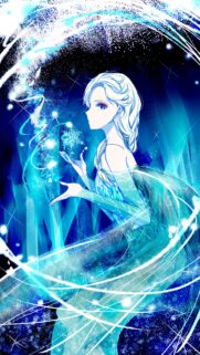 Beautiful Elsa Anime Style Frozen Magic Wallpaper for Mobile