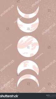 Minimalist Boho Moon Phase Spiritual Aesthetic Phone Wallpaper