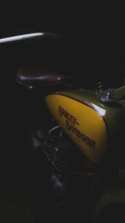 Vintage Harley-Davidson Motorcycle Fuel Tank Close-Up Phone Wallpaper