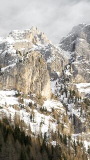 Majestic Snowy Dolomites Mountain Peaks Alpine Landscape Mobile Wallpaper