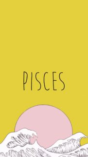 Pisces Zodiac Sign Aesthetic Yellow and Pink Minimalist Art Wallpaper