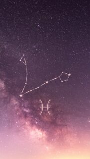 Dreamy Pisces Constellation and Zodiac Symbol Phone Wallpaper