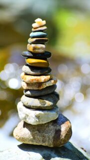 Zen Stone Stacking Balance and Abundance Mindset Aesthetic Wallpaper