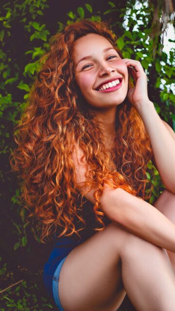 Fiery Aura Energy and Red Hair Radiance Spiritual Vibe Wallpaper