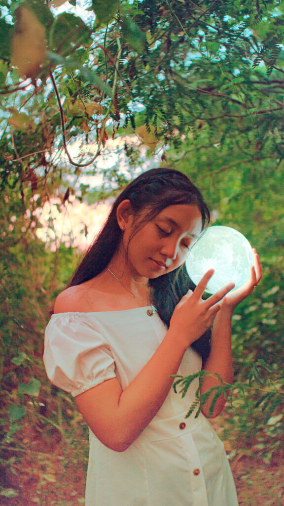 Ethereal Luminous Moon Manifestation and Spiritual Energy Wallpaper