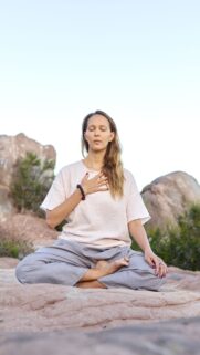 Zen Mindfulness Meditation and Heart Chakra Awakening Spiritual Wallpaper
