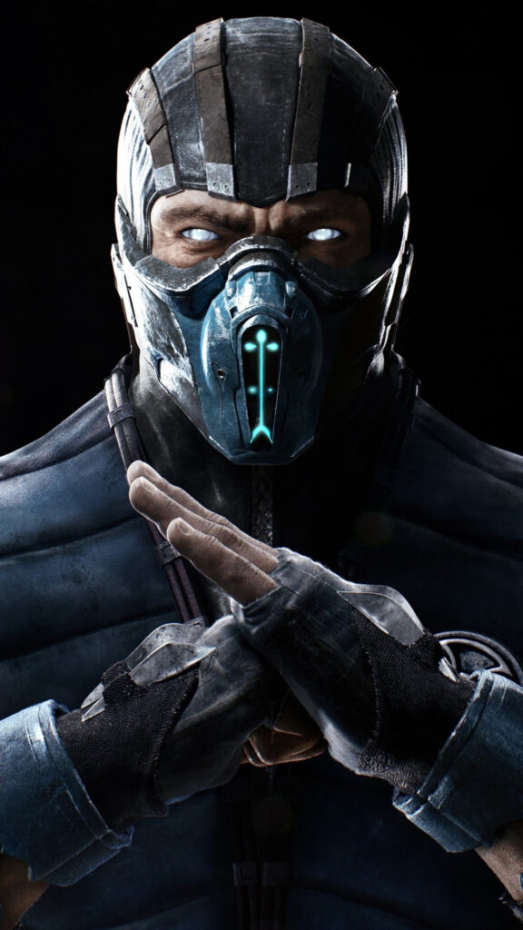 Sub-Zero Mortal Kombat Close-Up 4K Mobile Wallpaper