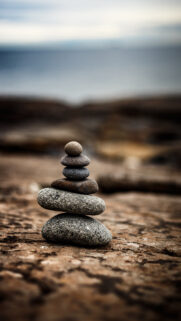 Zen Stone Stacking Meditation Energy and Mindfulness Balance Wallpaper