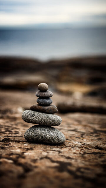 Zen Stone Stacking Meditation Energy and Mindfulness Balance Wallpaper