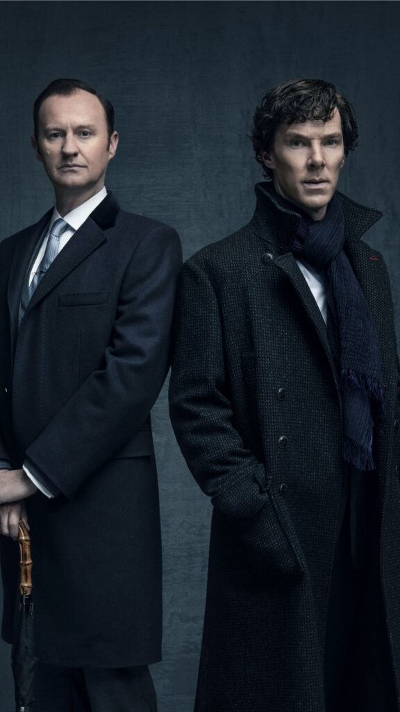 Mycroft and Sherlock Holmes Portrait Mobile Wallpaper
