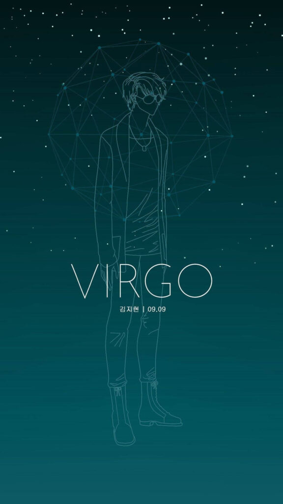 Minimalist Virgo Zodiac Constellation Art Phone Wallpaper