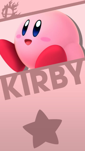 Super Smash Bros. Kirby Minimalist Pink Mobile Wallpaper