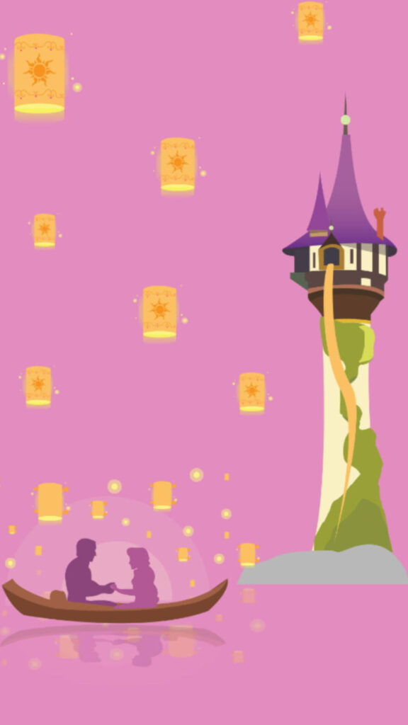Tangled Movie Inspired Floating Lanterns Mobile Wallpaper