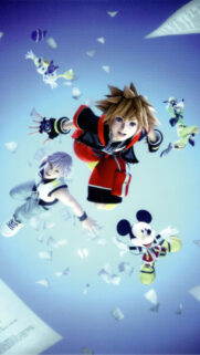 Kingdom Hearts Characters Falling Mobile Wallpaper