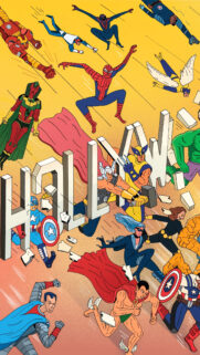 Marvel Comic Superheroes Action Scene Mobile Wallpaper