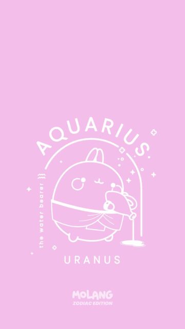Cute Aquarius Zodiac Sign Aesthetic Pastel Pink Phone Wallpaper