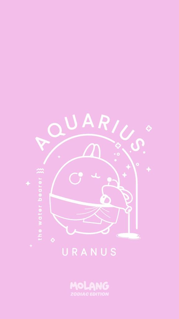 Cute Aquarius Zodiac Sign Aesthetic Pastel Pink Phone Wallpaper
