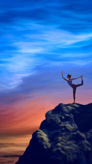 Dancer Pose Yoga Meditation Spiritual Energy Art Phone Wallpaper