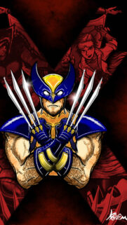 Wolverine X-Men Character Crossed Claws Art Mobile Wallpaper