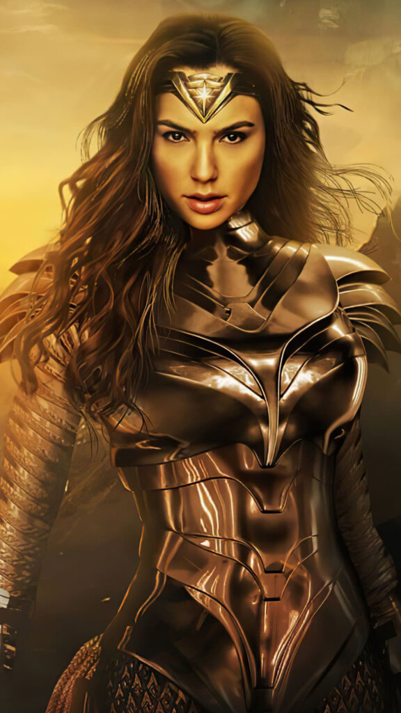 Golden Armor Warrior Princess Cinematic Portrait Mobile Wallpaper