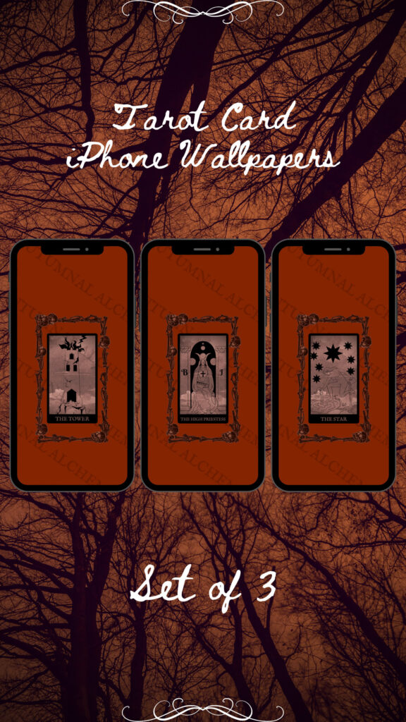 The Tower, High Priestess, and The Star Tarot Card iPhone Wallpaper