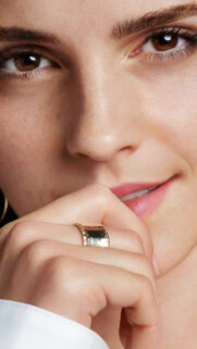 Emma Watson Elegant Close-Up Portrait Mobile Wallpaper