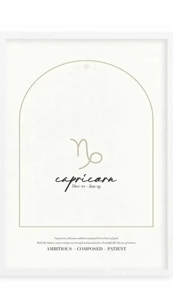 Capricorn Zodiac Ambition and Earth Element Aesthetic Minimalist Wallpaper