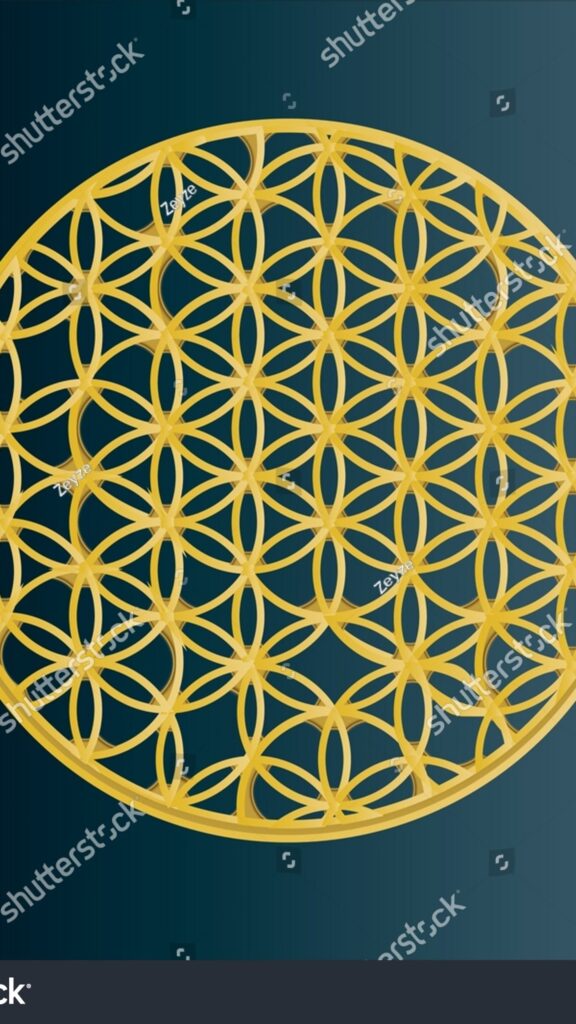 Golden Flower of Life Sacred Geometry Spiritual Energy Wallpaper