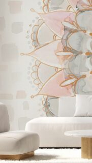 Soft Watercolor Mandala Energy Spiritual Art for Zen Home Decor Wallpaper
