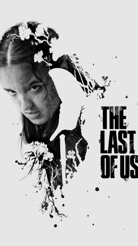 The Last of Us Ellie Black and White Art Mobile Wallpaper