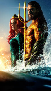 Aquaman and Mera Trident Cinematic Portrait 4K Mobile Wallpaper