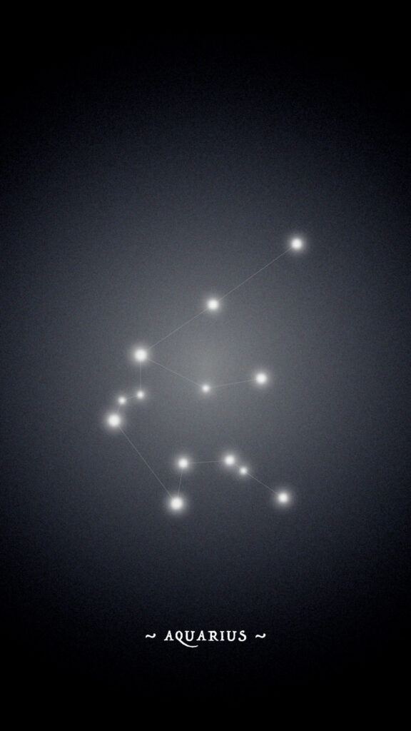 Aquarius Constellation Zodiac Star Sign Minimalist Phone Wallpaper