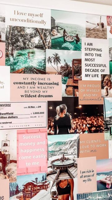 Abundance and Success Mindset Manifestation Vision Board Wallpaper