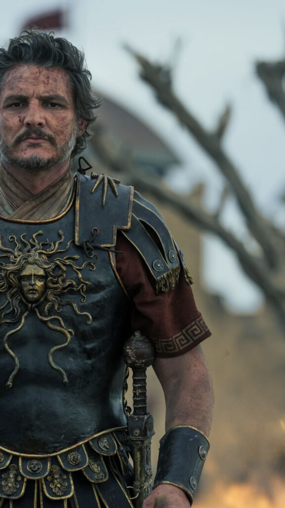 Pedro Pascal Roman Warrior Portrait Mobile Wallpaper
