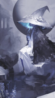 Ethereal Lunar Witch Fantasy Art Mobile Wallpaper