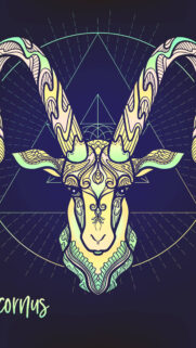Mystical Capricorn Zodiac Mountain Goat Sacred Geometry Aesthetic Wallpaper