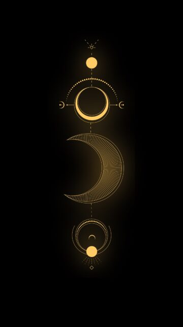 Sacred Geometry Moon Phase Aesthetic Spiritual Energy Mobile Wallpaper