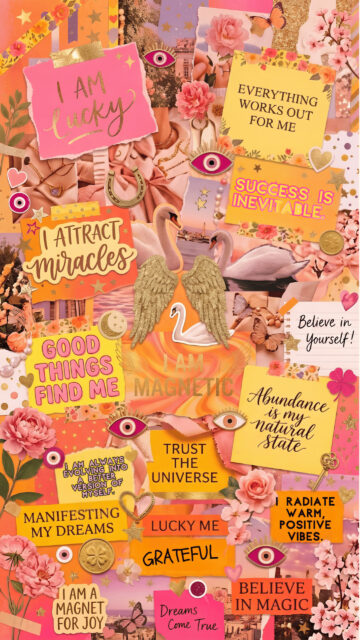 Abundance and Manifestation Vision Board Aesthetic Inspiration Wallpaper