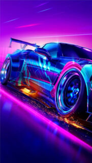 Cyberpunk Racing Sports Car High Definition Mobile Wallpaper